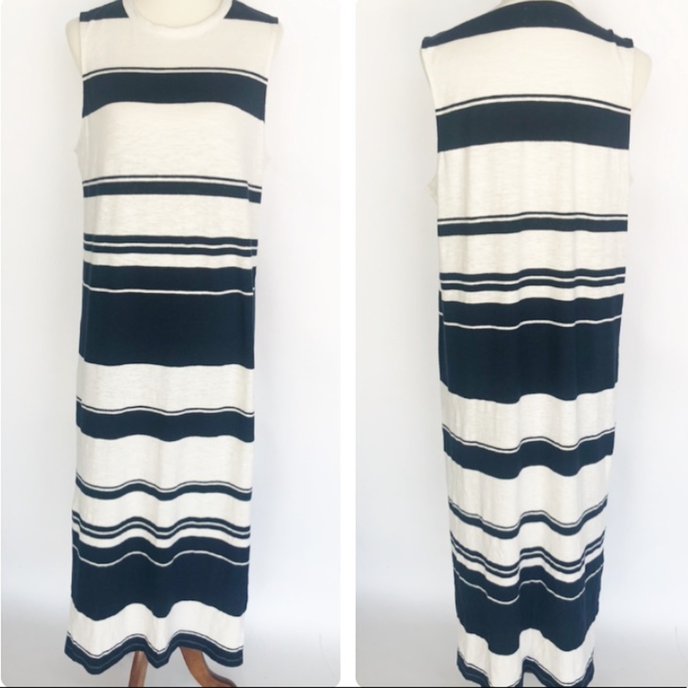 Lou & Grey Blue And White Striped Maxi Dress